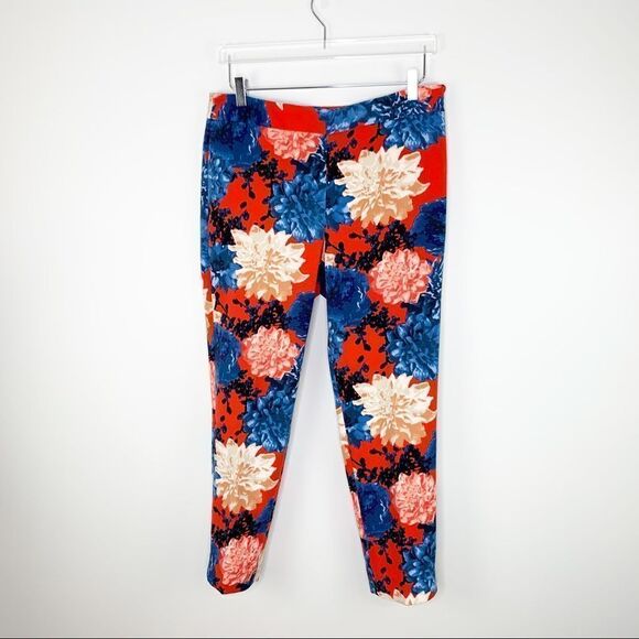 Talbots Bright Floral Chatham Side-Zip Ankle Pants Petite 10 EUC - Picture 2 of 13